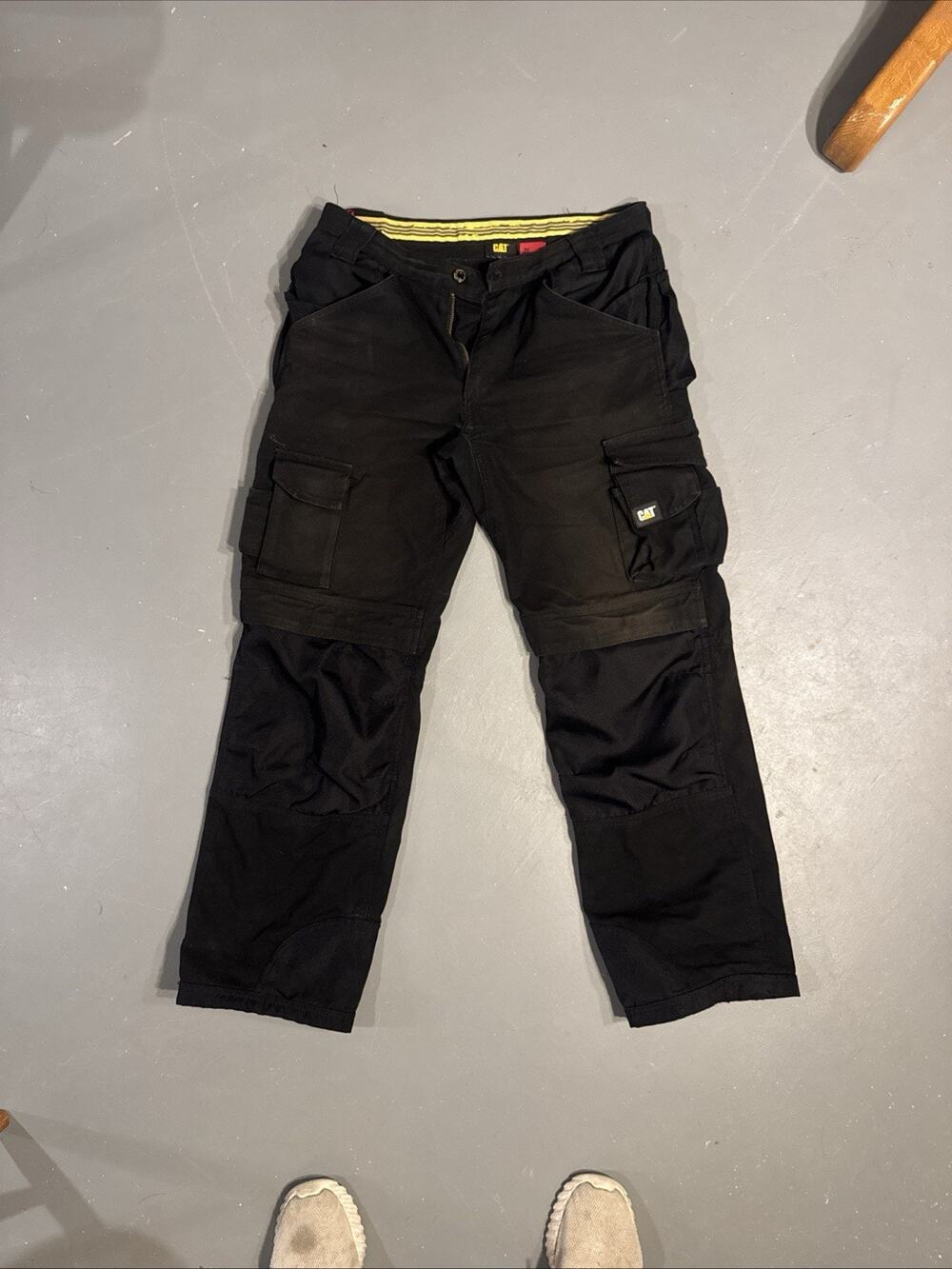 CAT Caterpillar Pants Men's (Fit 32x32) Trademark Work Black Cargo Utility